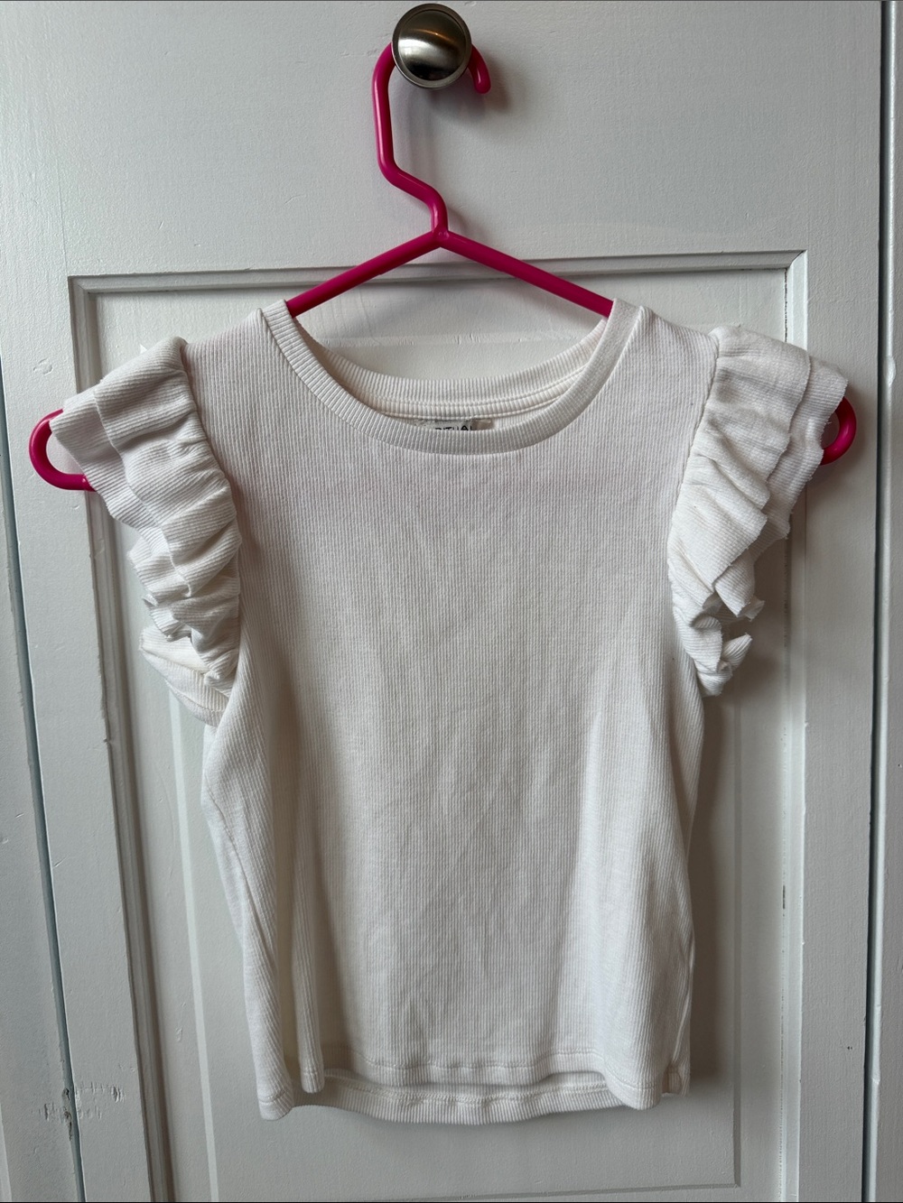 Habitual Kids White Ruffle Sleeve Top size 10